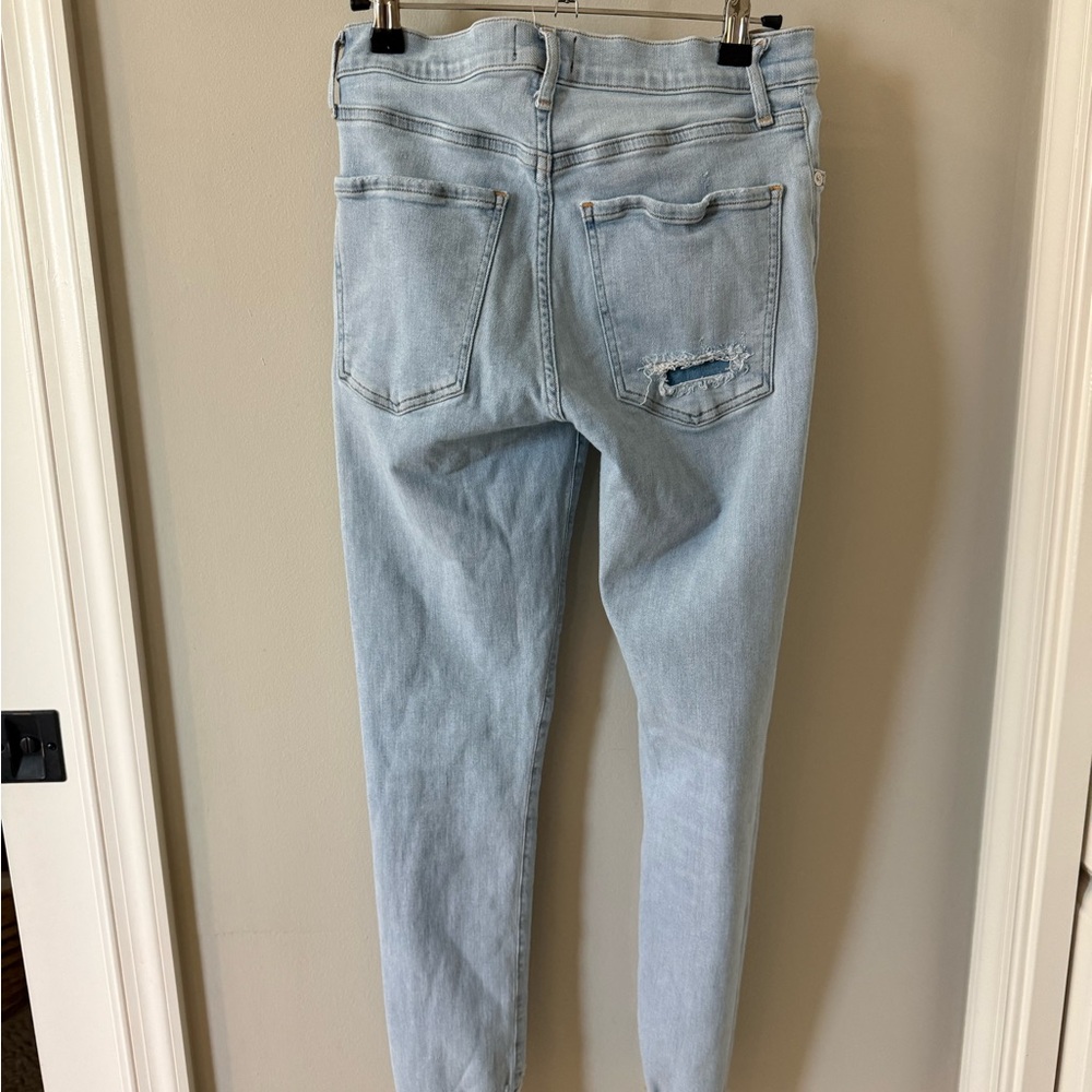 AGOLDE Light Blue Women's Stretch Raw Hem Jeans - Picture 2 of 4